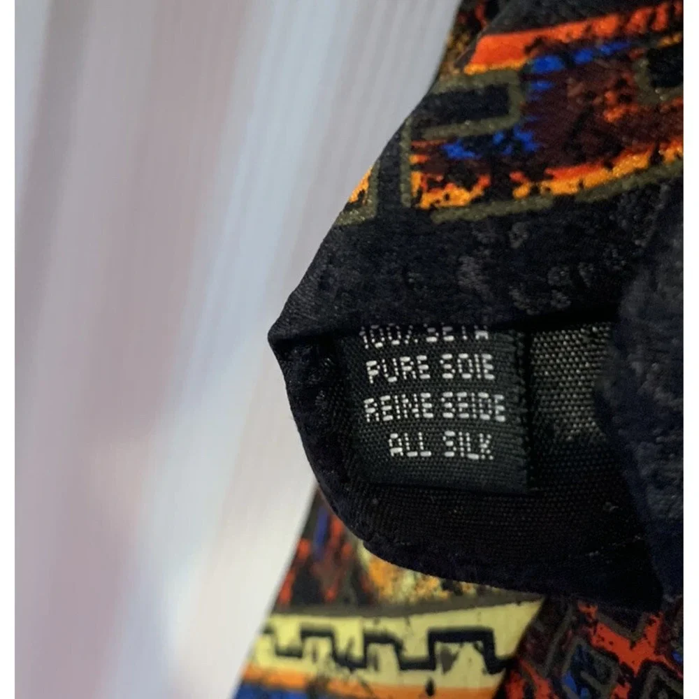 Ziedler and Zeidler Men's Neck Tie 100% Silk Made In Italy Abstract Geometric